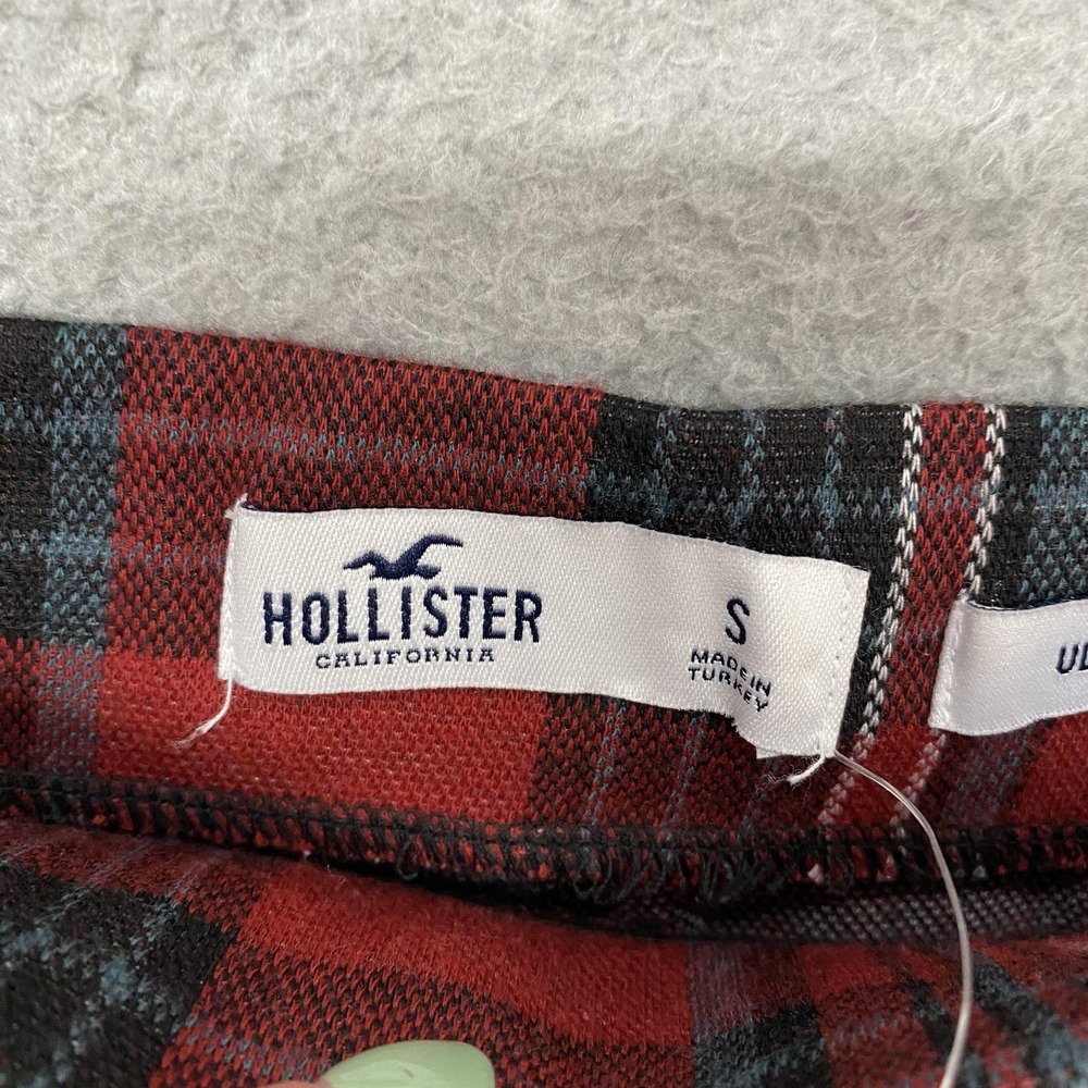 Hollister Skort Womens‎ Small Ultra High Rise Red Plaid Wrap Academia Shorts - Picture 7 of 16